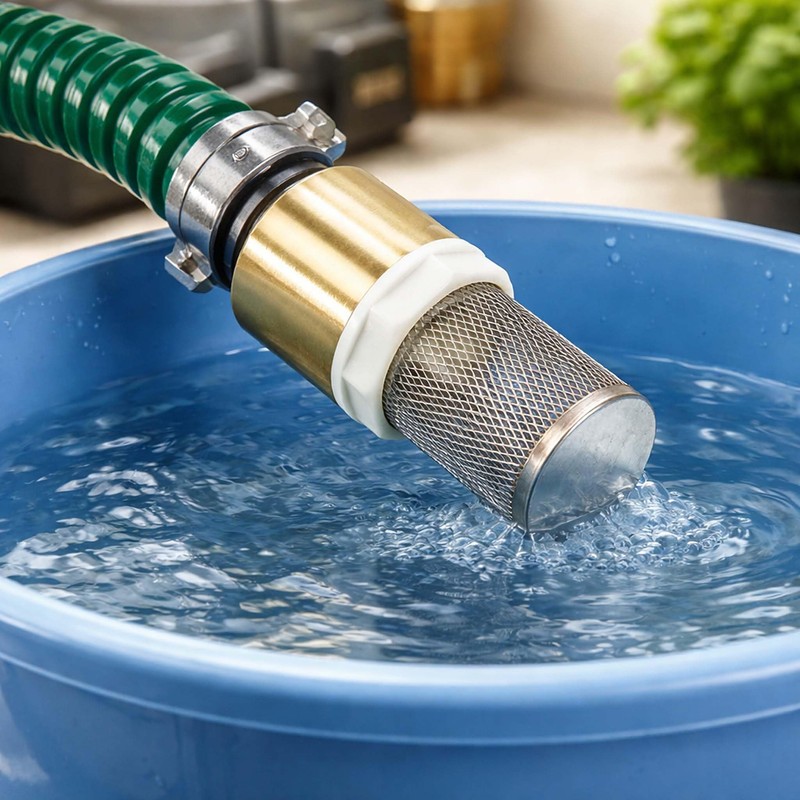 Brass Foot Valve with Check Valve and Stainless Steel Basket