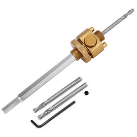 Quick Release Hole Saw Arbor with 3/8" Shank, Includes 2 Pilot Drill Bits, Universal Hole Saw Extension Chuck, Compatible with Most Hole Saw Systems