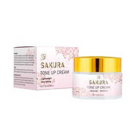 Sakura Tone Up Cream Skin Refreshed & Revitalized, Lazy Brightening Cream Quick Makeup Cream Enhances Natural Luminosity, Pre-Make-up Skin Color Correcting Cream 30ml