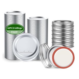 60Pcs Mason Jar Lids WIDE Mouth, Premium Canning Lids for WIDE Mouth Ball, Kerr Jars - Food Grade Material, 100% Fit & Airtight for WIDE Mouth Mason Jars