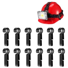 12pcs Black Helmet Light Clips for Construction Headlight Fixed Headlight for Construction Night Fishing Headlight Clip Helmet Clip Headlight Holder Helmet Light Clip Helmet Clip Light