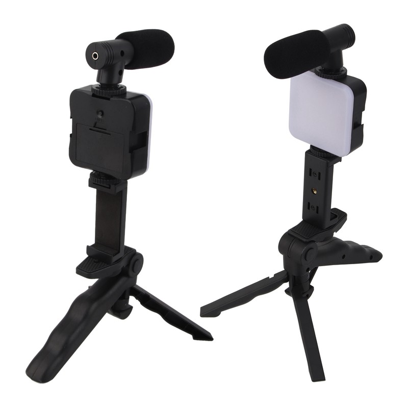 LED Video Fill Light Microphone Tripod Kit for Phone Camera