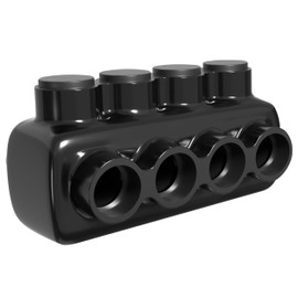 OHLECTRIC Insulated Wire Connector 4 Port Single Side Entry for 4-14 Wire Range Lugs with 5/32 Hex Screw, Pre-Filled with Oxide Inhibitor - Wire Connectors, Electrical Connectors, Wire Tap