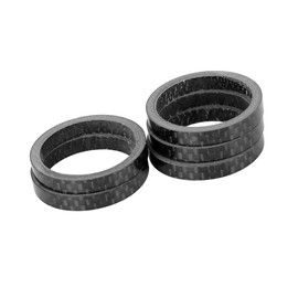 A ABSOPRO 5pcs Headset Spacer Carbon Fiber Handlebar Stem Spacers Fit 1 1/8 Inch Stem for MTB Mountain Road Bikes Cycling Bicycle 5mm Item Replacement