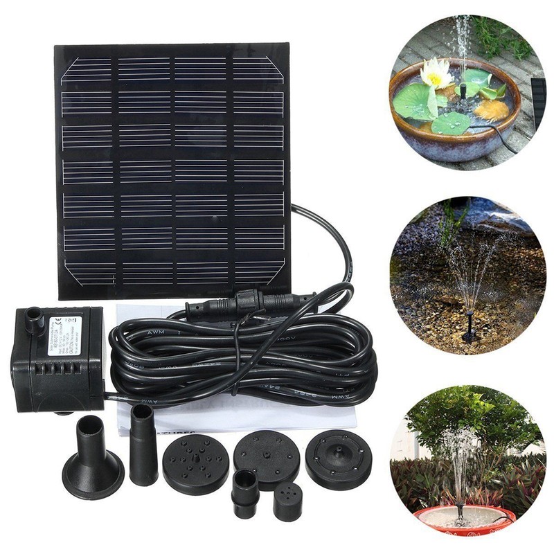 7V 1.5W Solar Water Pump Fountain Plants Watering Power Fountains