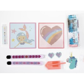 Bandai Dotzies Art Kit Mermaid, Diamond Art for Kids, Arts and Crafts, Including 6 Fun Activities, Perfect Diamond Painting Gift for Girls, Everything Included