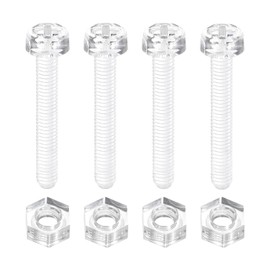 uxcell 100 Sets Clear Acrylic Screws and Nuts Kit, M3 x 20mm PC Transparent Round Head Phillips Bolts with Hex Nuts, Bolts and Nuts Kit for Machine Electronic Equipment DIY Crafts