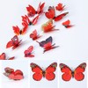 CL-Link 24PCS 3D Butterfly Wall Decals Red Double Layer Butterflies