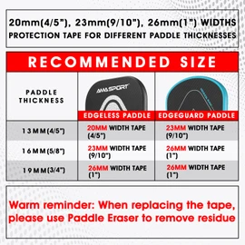 Pickleball Paddle Protection Tape - Paddle Head Edge Guard - Racket Edge Protection Tape -Fit Perfectly Curved Edge -No Wrinkling