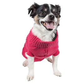 Pet Life ® Traditional Weaved Pet Sweater - Designer Heavy Cable Knitted Dog Sweater with Turtle Neck - Winter Dog Clothes Designed to Keep Warm