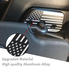 Upgraded Aluminum Alloy Sun Visor Clips,Compatible with Jeep Wrangler JK 2018,JL 2018-2023, 2020-2023 Gladiator Accessories,Repairs Vehicle Sagging Sun Visor (American Flag Black)