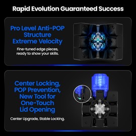 GAN14 Maglev Pro Magnetic Speed Cube, Pro Level Anti-POP, Upgrade Center Stable Locking, 3x3 Stickerless 56mm Magnets Magic Cube Puzzle Toys for Kids Adults, UV Coated