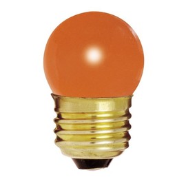 Satco S3610 7.5 Watt S11 Incandescent 120 Volt Medium Base Light Bulb, Ceramic Orange