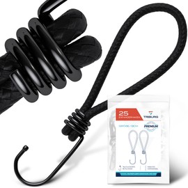 TRIBURG Expander with Hooks [Pack of 25 / 13 cm] | High Performance Elastic Straps with Hooks | Universal Rubber Tensioner with Hooks for Outdoor, Household or Load Securing | Tarpaulin Tensioner with