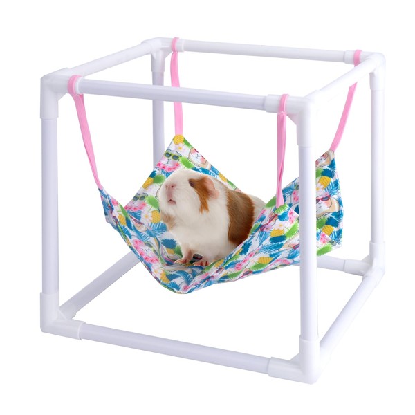 BESNEW Waterproof Guinea Pig Hammock with Stand,Cute Guinea Pig Printed