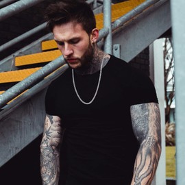 Bestyle Miami Curb Chain Stainless Steel Width 5/7/9/12 mm Cuban Chain Length 45/50/55/60/65/71/76 cm, Stainless Steel, No Gemstone