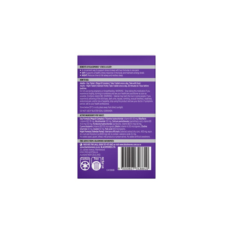 Blackmores Stress & Sleep Formula 20 Tablets