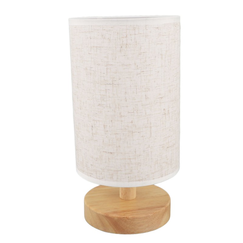 LED Bedside Lamp Touch Control Wood Nightstand Lamp Desk Cabinet