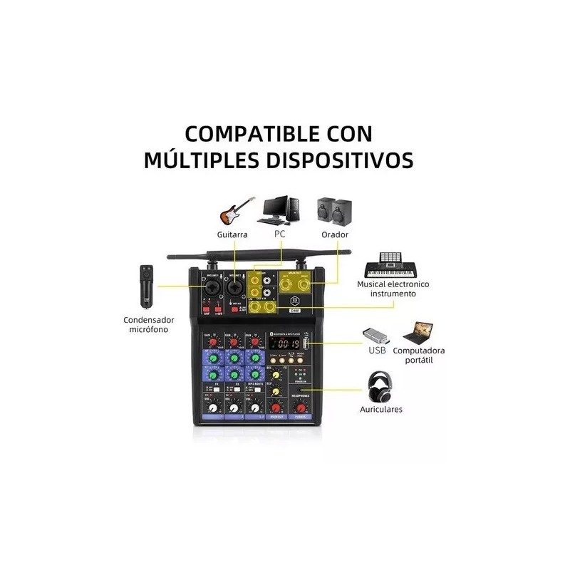 Winmix G4m Bluetooth Usb Mezclador Con Micrófono Inalámbrico
