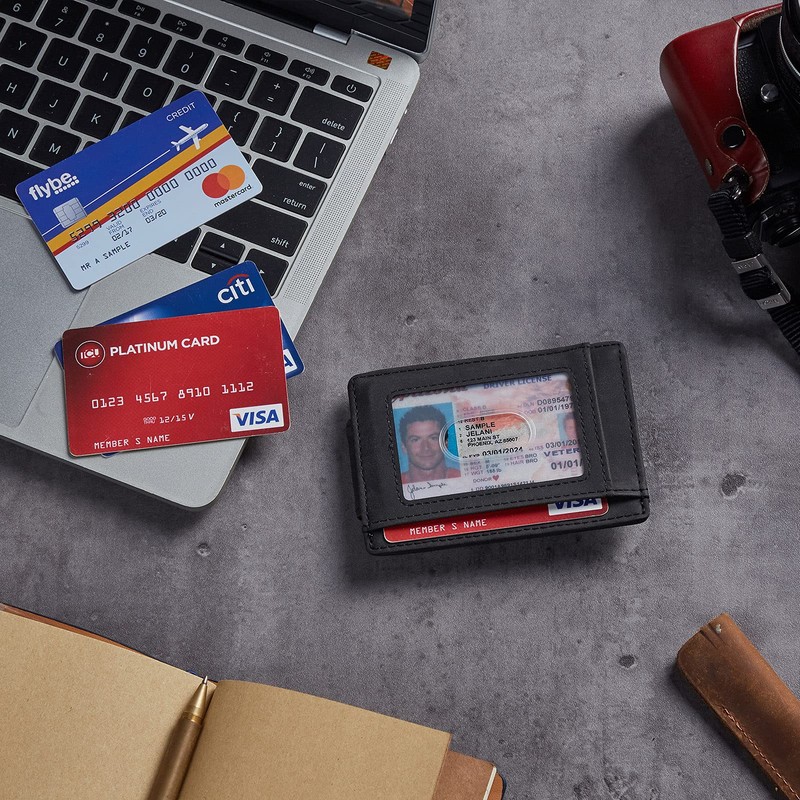 Toughergun Slim Wallet for Men RFID Blocking Money Clip, Minimalist