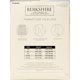Berkshire 30 denier Sheer Light Support Pantyhose size 3x-4x 2 pairs Natural Tan