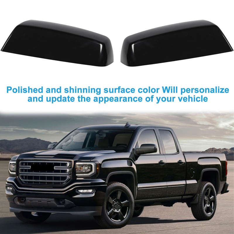 YIXIN 2PCS Chrome Direct Replacement Side Mirror Covers Caps for
