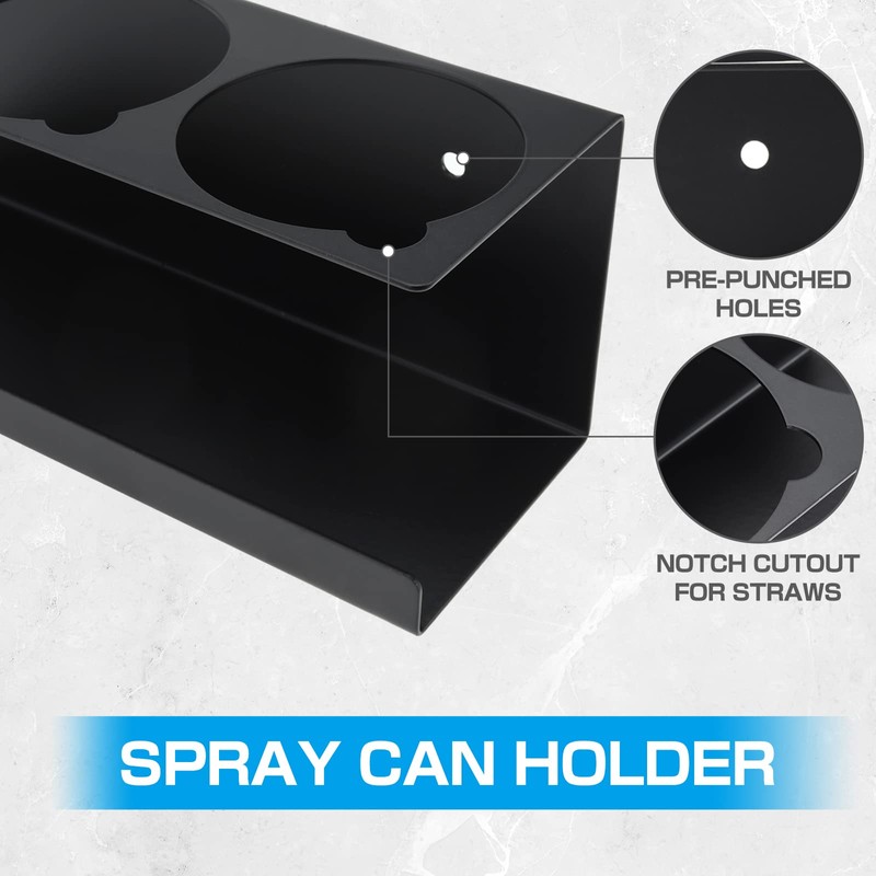 RealPlus Aerosol Spray Can Holder Rack Organizer 5 Cans Spray