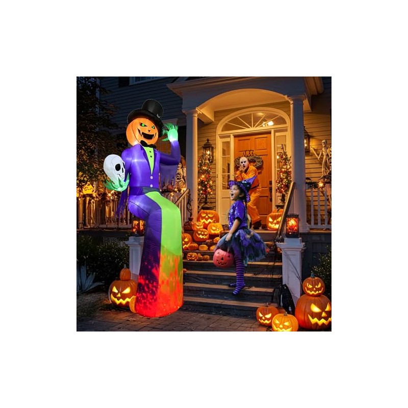 300cm Gigante Calabaza Sentada Inflables de Halloween para Exteriores