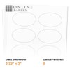3.33 x 2 Oval Labels - Permanent, White Matte -