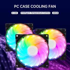 80mm PWM Case Fan,LAISANIM 5V 7 Blades PC Case Fan for Radiator/CPU Cooler/Computer Case, Premium Quiet Fan, Intelligent Temperature Control 800‑2500RPM