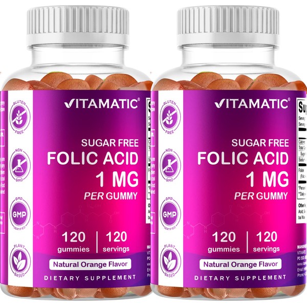 Vitamatic Folic Acid Gummies 1000 mcg (1 mg) - an