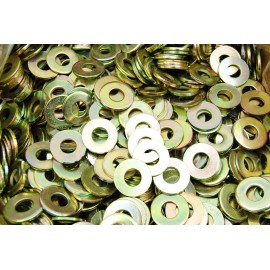 Lexar Industrial (500) 3/8" USS Flat Washers - Yellow Zinc Plated - ZYD