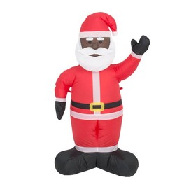 Inflatable Christmas Black Santa Claus Decoration - Inflatable Size: 4FT