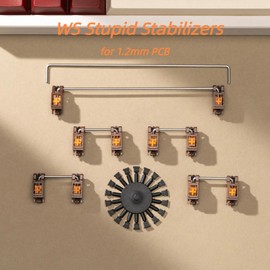 WS Stupid Keyboard Stabilizers, Snap-in Stabilizers with 2u 6.25u 7u Wires, 1.2mm PCB Mount Stabs Kit for Mechanical Keyboards MX Switches