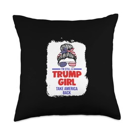 Trump 2024 Gift I'm Still Girl take America Trump 2024 Throw Pillow, 18x18, Multicolor
