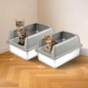 Kirecoo 2 Pack Stainless Steel Litter Box with Lid, Medium
