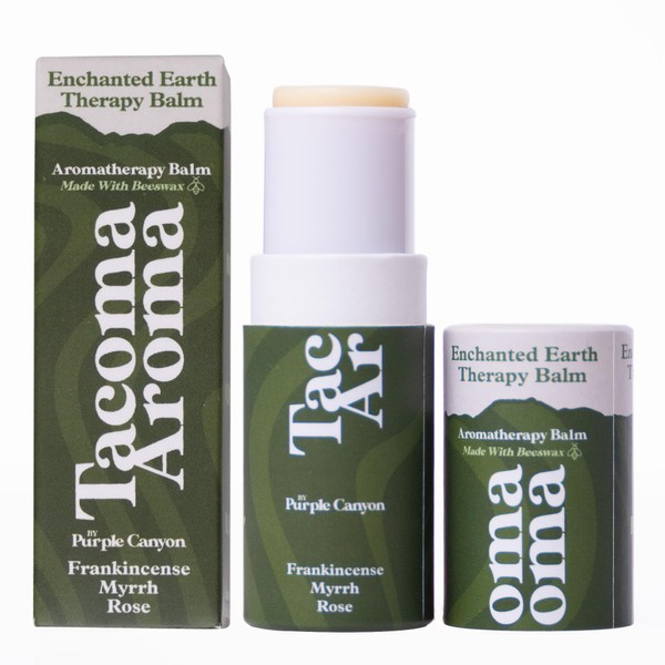 Essential Oils Balm Stick | Enchanted Earth Aromatherapy Balm by Tacoma Aroma | Beeswax Based Body Balm | Frankincense, Myrrh & Rose Essential Oils Blend For Peace and Tranquility | 6.5 grams