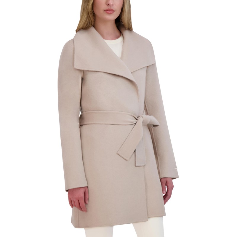 Tahari Women's Peacoat Wool Blend Lapel Collar Trench Coat, Soft