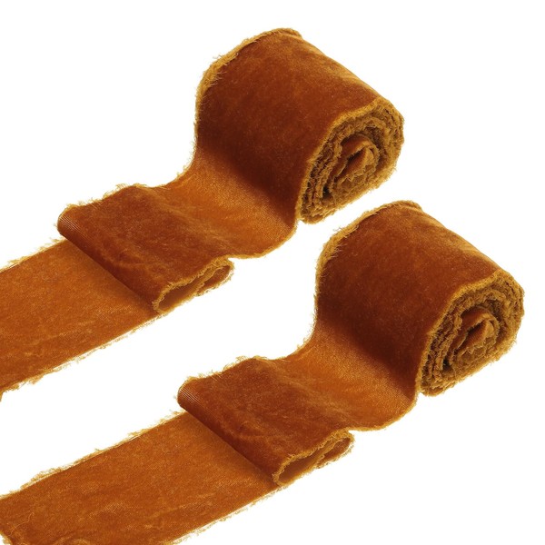 sourcing map 2 Roll Velvet Ribbon, 3 Inch x 3