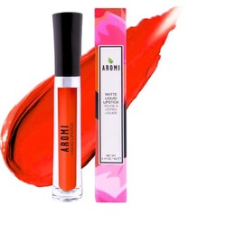 Aromi Labial Líquido Naranja, Color Rojo Mandarina Brillante Con Acabado Mate, Labial De Larga Duración, Vegano, Sin Crueldad Animal, Hecho A Mano... 