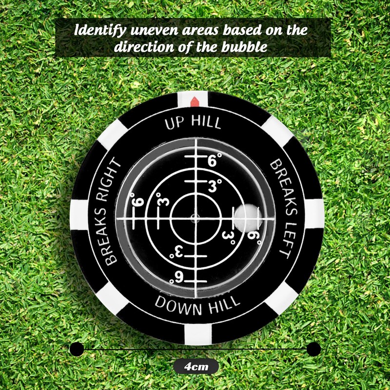 Niuoppy Golf Ball Marker with Bubble Level, Precision Golf Green