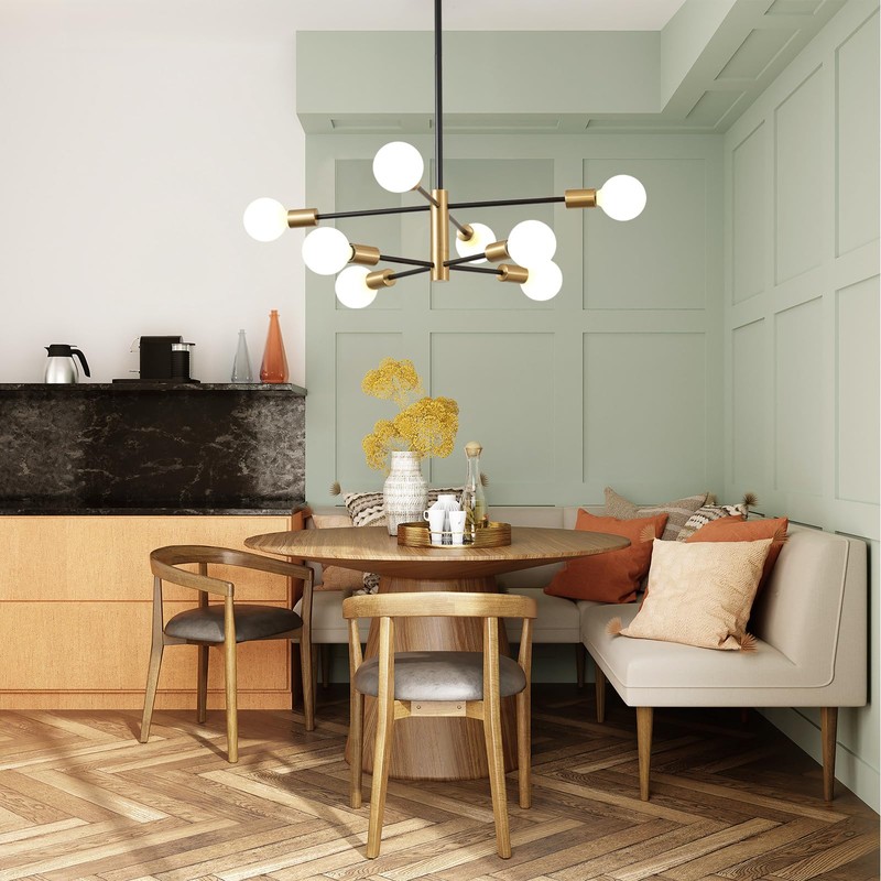 KAISITE Modern Sputnik Chandelier - 8-Light Ceiling Light Fixture Height