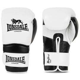 Lonsdale Barford Leather Boxing Gloves White/Black 10 oz