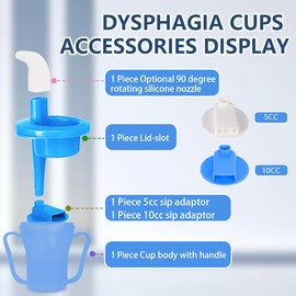 Ehucon Dysphagia Regulating Drinking Cup, Prevent Choking for Dysphagia/Dementia/Elderly,Dispenses 5cc or 10cc of Liquid Each time,Spill-Proof