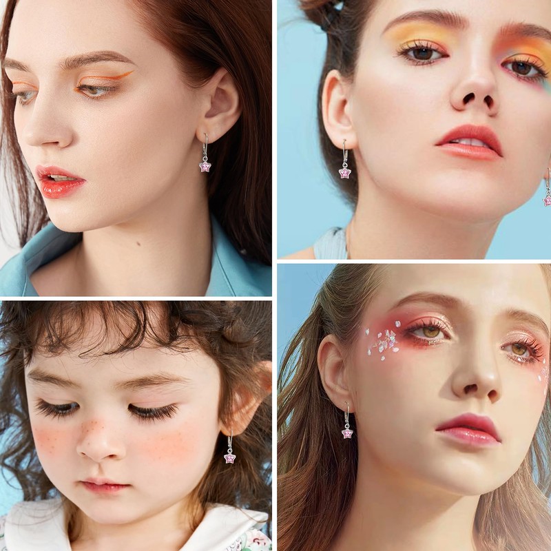 JeweBella 925 Sterling Silver Leverback Earrings for Women Girls Hypoallergenic