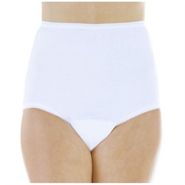 Wearever (1-Pack) Regular Absorbency (0.5 Cup) Women's White Cotton Comfort Incontinence Washable Reusable Bladder Control Panties 2X (Fits Hip Sizes: 45-48")
