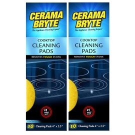 (2 Pack) Cerama Bryte Ceramic Cooktop Cleaning Pads, Total 20 Pads