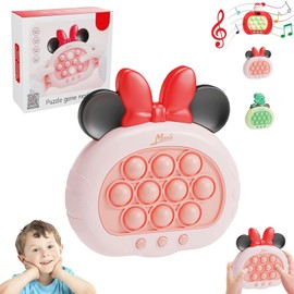 Light Up Pop it Game Quick Push Bubbles Game,Handheld Fast Speed Pushing Game,Electronic Poppet Game Sensory Fidget Toy for Autism,Puzzle Pop Game Controller Min-nie Push Button Toy for Girl Xmas Gift