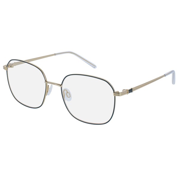 ELLE Ladies Hexagonal Metal Eyeglass Frame (Model EL13538) (Includes Glasses