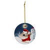 Festive Winter Night Pet and Snowman Ornament - Robo Dwarf